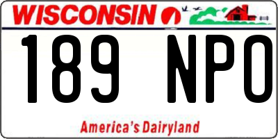 WI license plate 189NPO