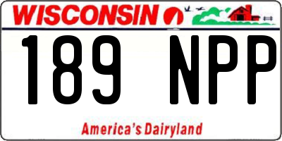 WI license plate 189NPP