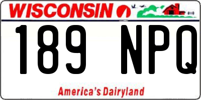 WI license plate 189NPQ