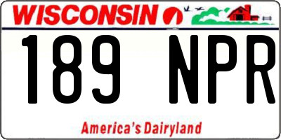 WI license plate 189NPR