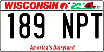 WI license plate 189NPT