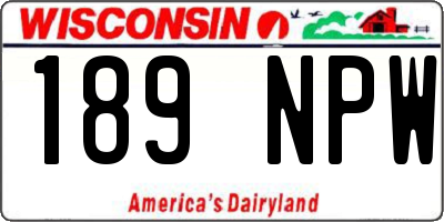 WI license plate 189NPW