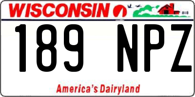 WI license plate 189NPZ