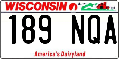 WI license plate 189NQA