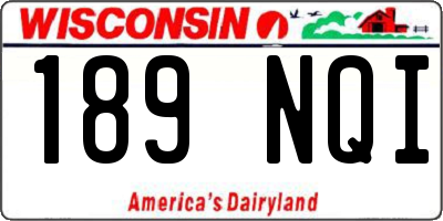 WI license plate 189NQI