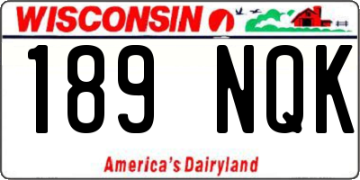 WI license plate 189NQK