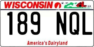 WI license plate 189NQL