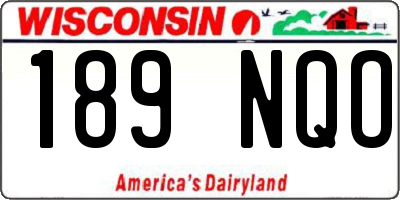 WI license plate 189NQO
