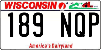 WI license plate 189NQP