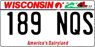WI license plate 189NQS