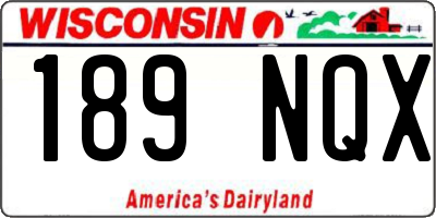 WI license plate 189NQX