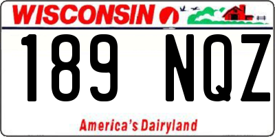 WI license plate 189NQZ