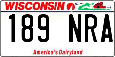 WI license plate 189NRA