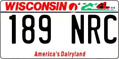 WI license plate 189NRC