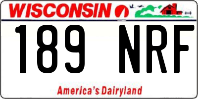 WI license plate 189NRF