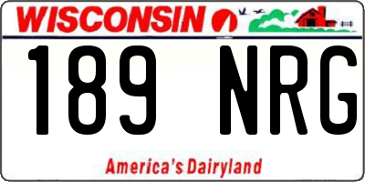 WI license plate 189NRG