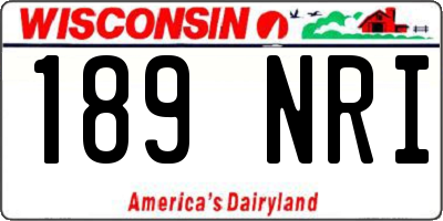 WI license plate 189NRI