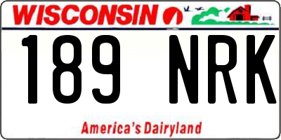 WI license plate 189NRK