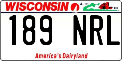 WI license plate 189NRL