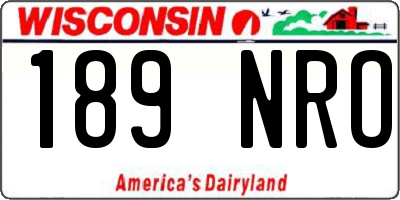 WI license plate 189NRO