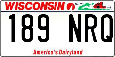 WI license plate 189NRQ