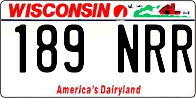 WI license plate 189NRR