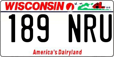 WI license plate 189NRU
