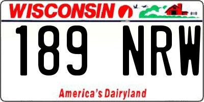 WI license plate 189NRW