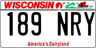 WI license plate 189NRY