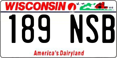 WI license plate 189NSB