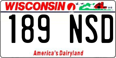 WI license plate 189NSD