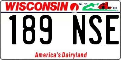 WI license plate 189NSE