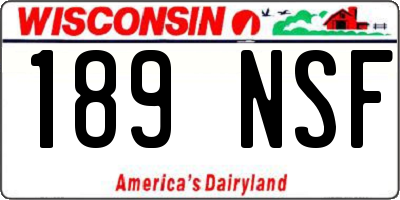 WI license plate 189NSF