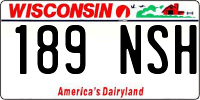 WI license plate 189NSH