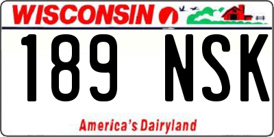 WI license plate 189NSK