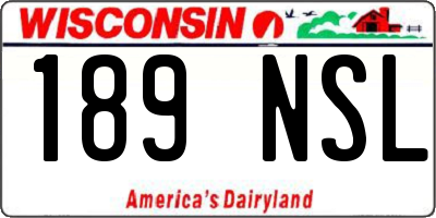 WI license plate 189NSL