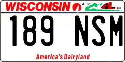WI license plate 189NSM