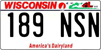 WI license plate 189NSN
