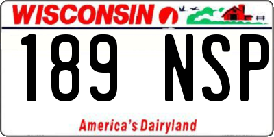 WI license plate 189NSP