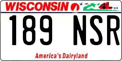 WI license plate 189NSR