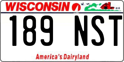 WI license plate 189NST