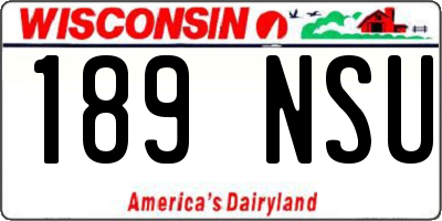 WI license plate 189NSU