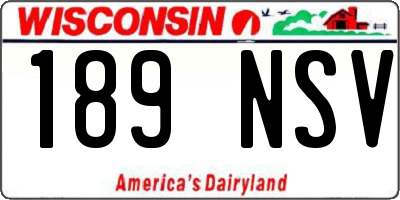 WI license plate 189NSV