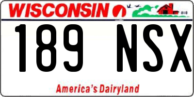 WI license plate 189NSX