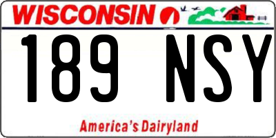 WI license plate 189NSY