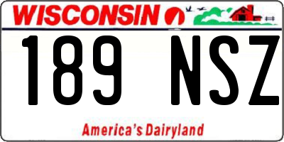 WI license plate 189NSZ