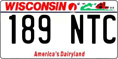WI license plate 189NTC