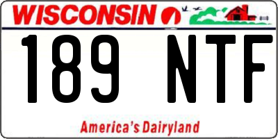 WI license plate 189NTF