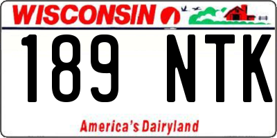 WI license plate 189NTK