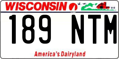 WI license plate 189NTM